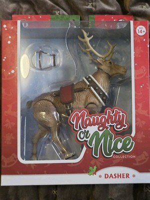 Fresh Monkey Fiction Naughty or Nice DASHER 1/12 Reindeer Figure - NEW In Box