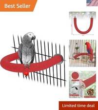U Shape Parrot Perch Stand Toy for Paw Grinding Clean Stick Exercise, Rough-S...