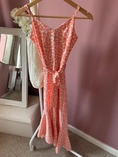 New Look Coral White Floral Midaxi Dress | Size 8 | Spring Occasion Wedding
