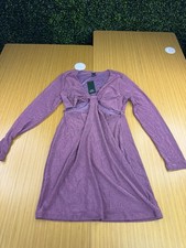 Women's Long Sleeve Cut Out Lurex Bodycon Dress - Wild Fable™ Pink - Size L