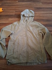 Nike Dri-FIT womensHooded Full-Zip Windbreaker Jacket Tan S Polyester