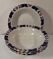 International Tableworks Blue Ridge #108 Stoneware Cereal Bowls 6 3/4" Set of 4