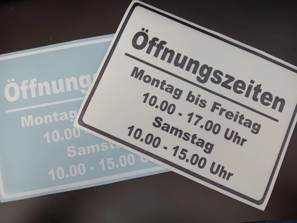 Öffnungszeiten Aufkleber Wunschtext für Tür Fenster Laden Geschäft - Bild 2 von 3