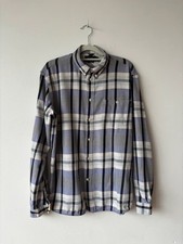 Paul Smith Jeans Mens Blue Cream Check Button Down Shirt Cotton Standard Fit M