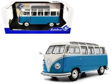 1962 Volkswagen T1 Samba Bus Baby Blue And White 118 Diecast Model Car By 1962 Volkswagen T1 Samba Bus Baby Blue And White 118 Diecast Model Car By