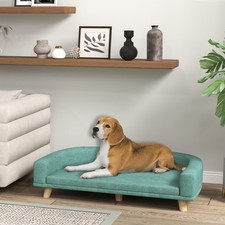 Dog Sofa Couch with Washable Cushion for Large Dogs, Cats, Green