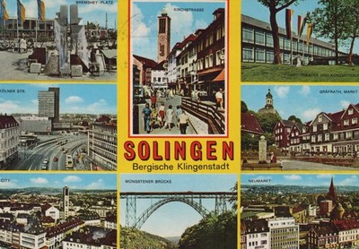 Vintage Postcard Solingen Bergische Klingenstadt Topography View 1976 Used