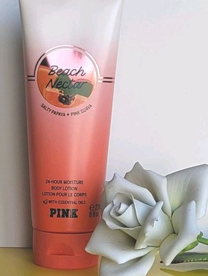 PINK BEACH NECTAR salty papaya 24 hour Fragrance lotion   8 Fl oz New 