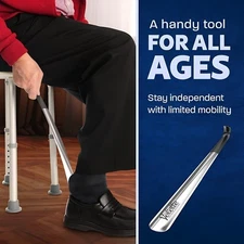 Stainless Steel Shoe Horn - Durable, Hand-Friendly, No Bending for Home Use