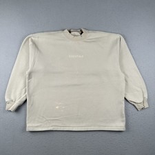 Fear Of God Essentials Sweatshirt Men  s Small Beige Oversized Pullover Crew Neck