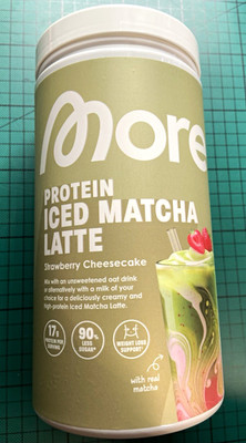 More Protein Iced Matcha Latte Pulver Strawberry Cheesecake 500 g, neu