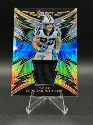 2018 Select Christian McCaffrey Sparks Silver Prizm Jersey /99 Panthers Q501
