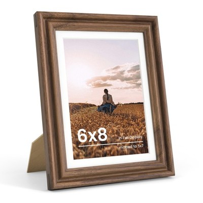 Fun Memories 6 X 8 Picture Frame Usa-Sourced Walnut Wood Picture Frame 6X8