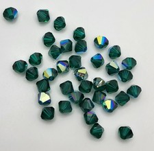 Swarovski Crystal Emerald AB Bicone Bead; 5 Sizes: 3mm, 4mm, 6mm, 8mm, 10mm
