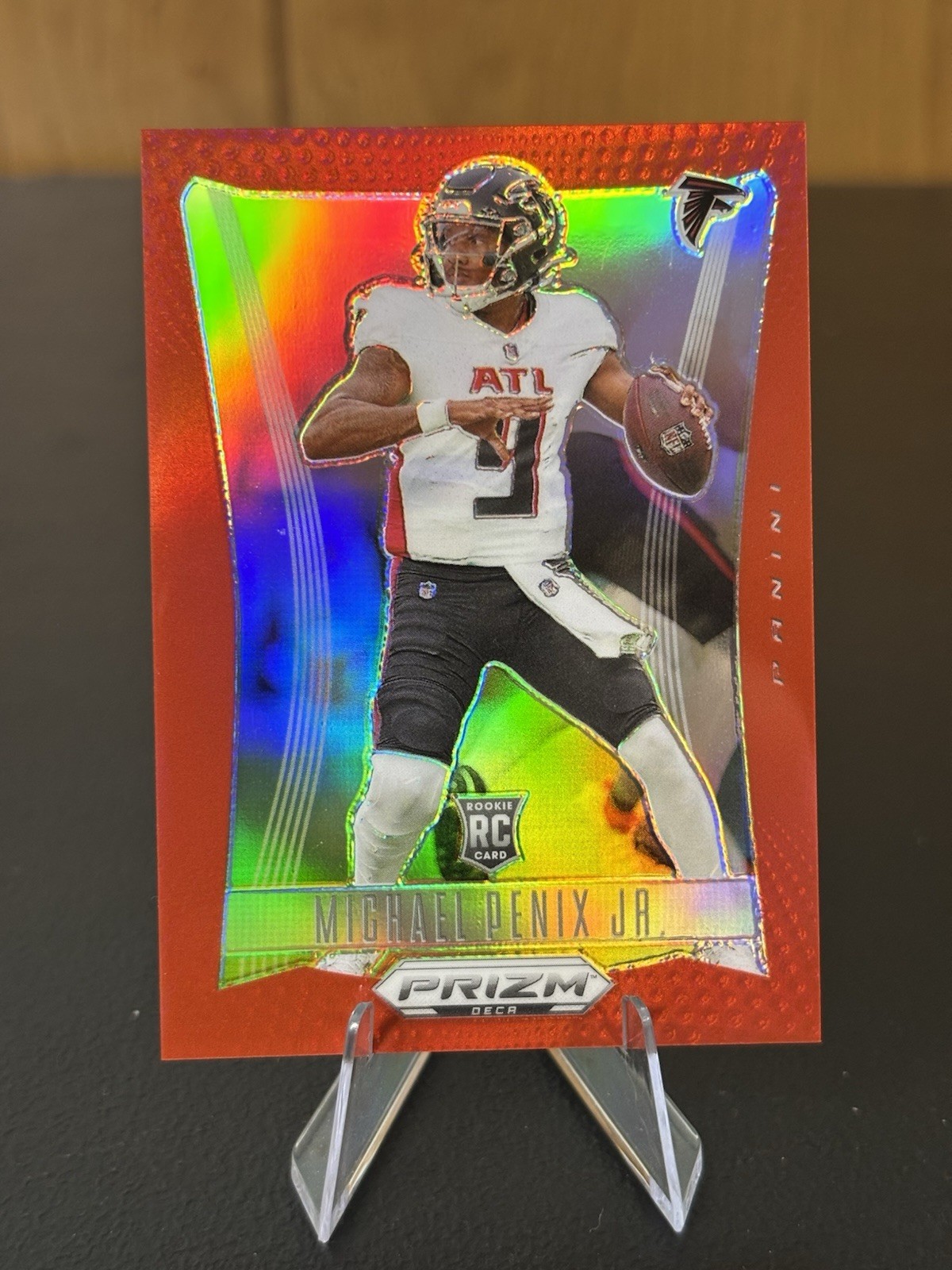 2024 Panini Prizm Deca Michael Penix Jr. #16 Red Prizm /199 Falcons Bookend