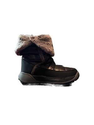 The North Face Youth Amore II Winter Boots, Faux Fur Lined, Black/Grey, Size 10