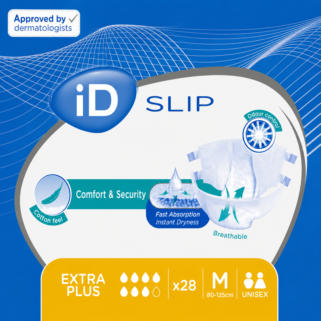 iD Slip Extra Plus - Medium - 3 Packs of 28 Incontinence Slips Cotton Feel - Image 2