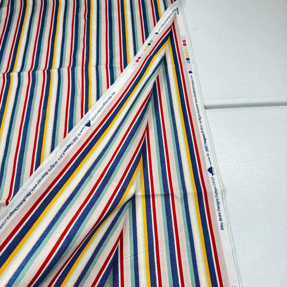 riley blake designs fabric multi colored stripes quilting cotton 42x76 C4123 - Image 3 of 4
