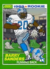 Barry Sanders Homer's Heroes Simpsons 1989 Rookie Custom Trading Card Lions OSU