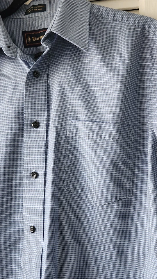 Vintage Barrington Blue Check Plaid Button Up Large - Image 3 of 4