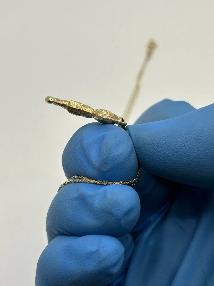 Винтажный 14K желтое золото Минни-Маус подвеска и ссылка стиль ожерелье 2,84 грамма - Изображение 4 из 4