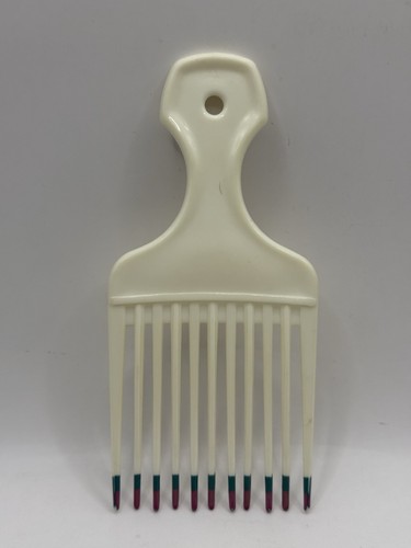 Pettine sollevatore vintage Color Dip HAIR PICK bianco 6” retrò anni 80 brevetto USA 4345608 - Foto 8 di 13