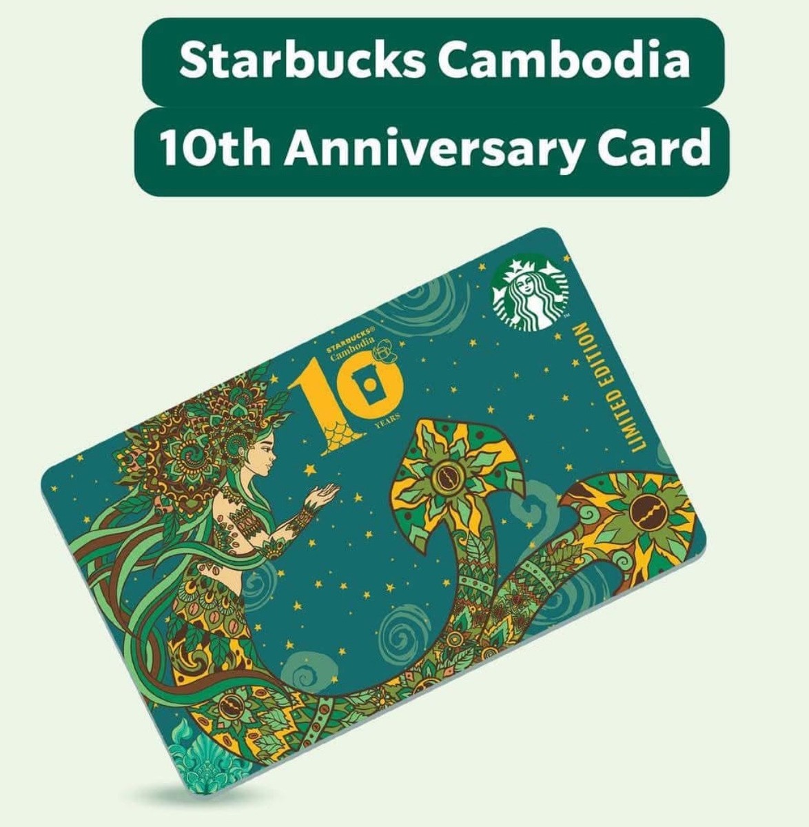 Starbucks Cambodia Exclusive 10th Anniversary Siren Card 🇰🇭 | eBay