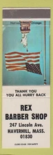 Matchbook Cover - Rex Barber Shop Haverhill MA