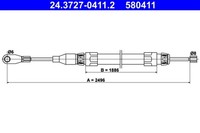 ATE Bremsseil Seilzug Feststellbremse 24.3727-0411.2 FüR Mercedes Klasse W124