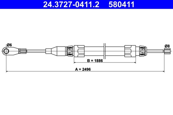 ATE Bremsseil Seilzug Feststellbremse 24.3727-0411.2 FüR Mercedes Klasse W124-image