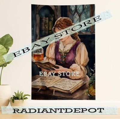 Apprentice Reading cloth poster tapestry Wizard Training Room 59X82 in