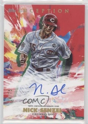 2020 Topps Inception Rookies & Emerging Stars Red 14/75 Nick Senzel Auto 8k4