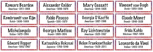 Набор из 16 карточек для демонстрации работ художников Crystal Productions CP1888