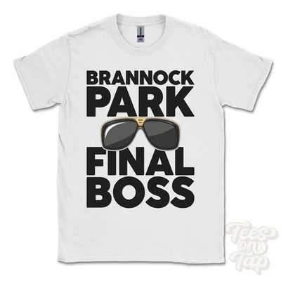 BRANNOCK PARK FINAL BOSS T-SHIRT lustiges Weihnachtsgeschenk Carfin North Lanarkshire