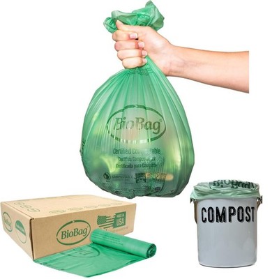 4 Gallon Compostable Trash Bags by BioBag, 75 Count, BPI Certified, Meets AST...