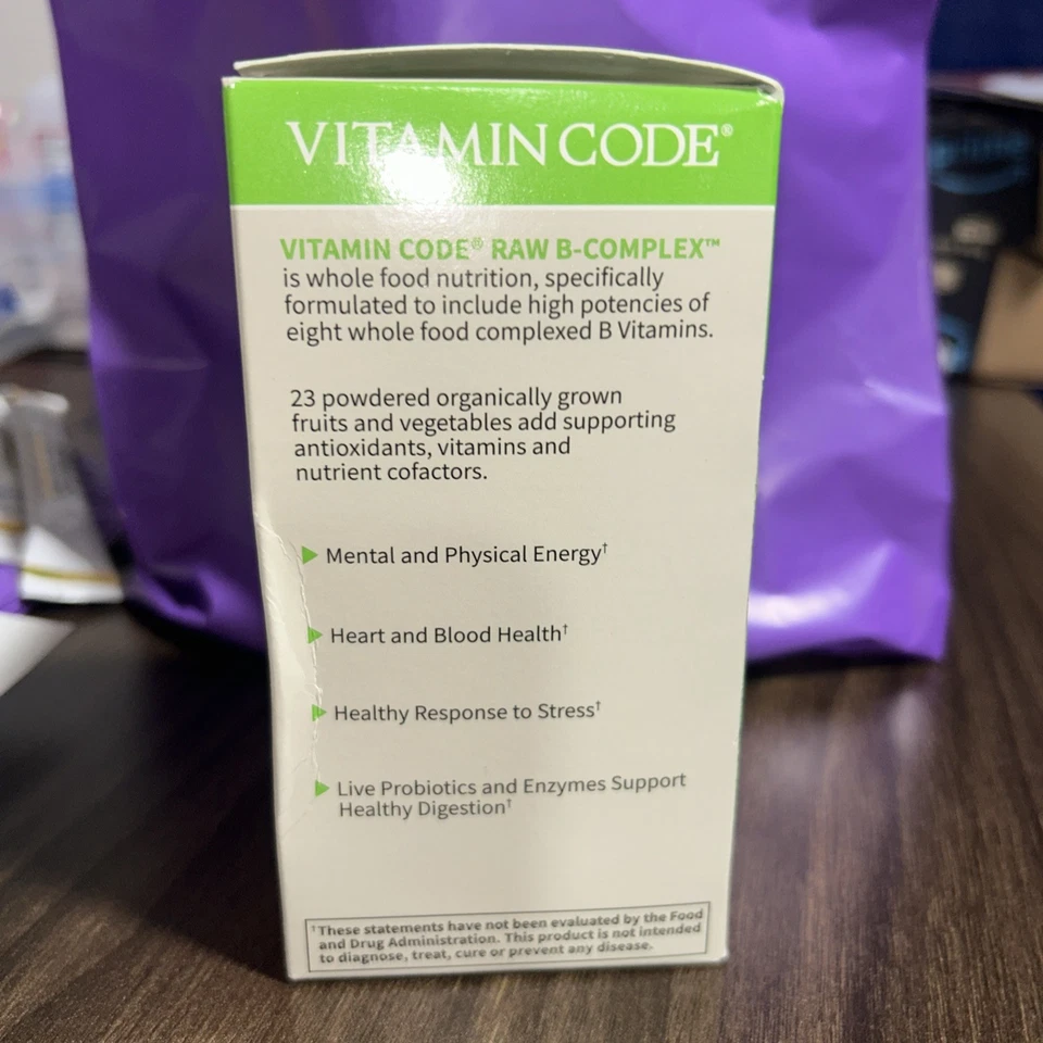 Complejo B crudo Garden of Life Vitamin Code - 120 cápsulas veganas Foto 2 de 4