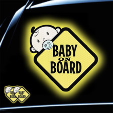 Baby on Board Sticker for Cars- 2Pack Baby in Car High Intensity Reflective Wate