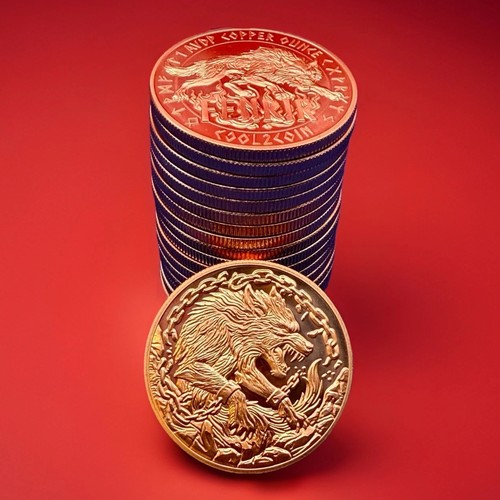 FENRIR WOLF UNCHAINED Mythos 1oz Copper Round Free Shipping! Up To 20% Off!