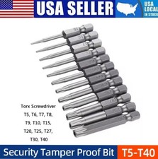 Security Torx Bit Set  Hex Key Allen Bit Set - For Power Drill  Impact Driver