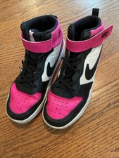 Nike Court Borough Mid 2 Black/Pink/White Size: 1.5Y