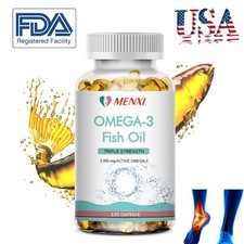 120Pc Omega 3 Fish Oil Capsules 3x Strength 3600mg EPA  DHA,Highest Potency