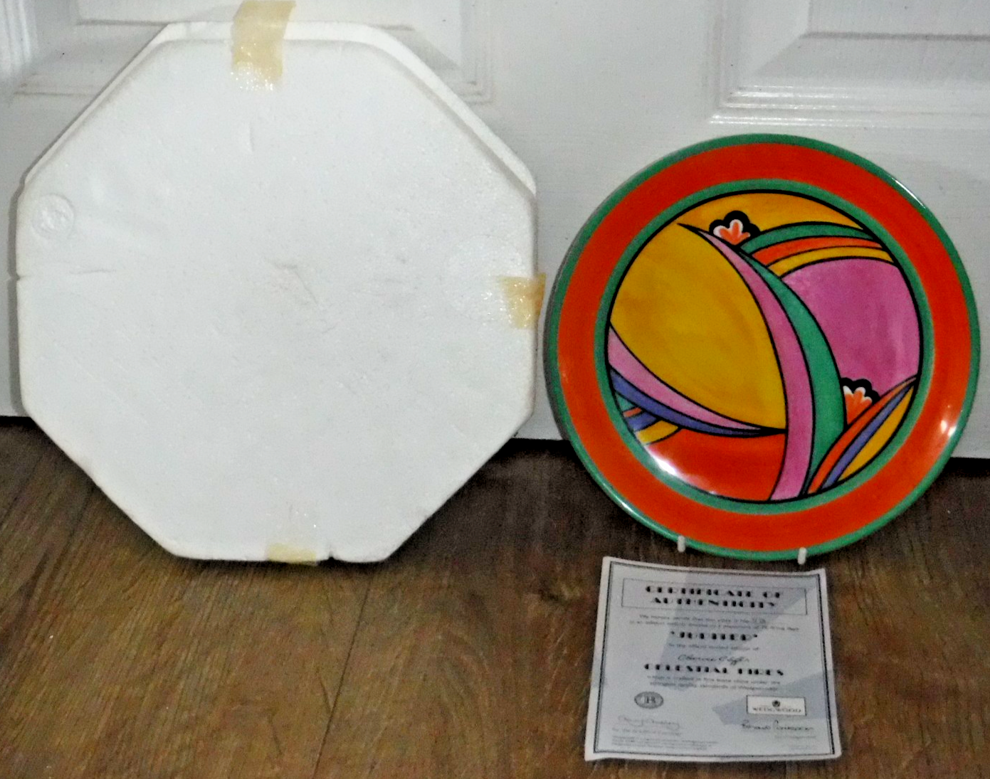 Wedgwood Clarice Cliff Plate ~ Celestial Fires ~ Jupiter ~ COA ~ Excellent