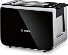 Bosch Styline Compact 2 Slot Stainless Steel Toaster, TAT8613NGB, Black
