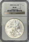 2008 Silver Eagle NGC MS69