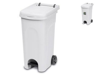 Stefanplast Mülltonne Urban Eco 80lt mit Rollen Weiß
