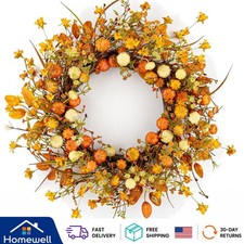 Versatile 22 Inch Fall Wreath - Perfect for Thanksgiving and Autumn Festivities