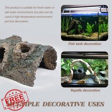 fazhongfa Reptile Hide Tree Trunk Lizard Snake Gecko Tank Ornament Resin