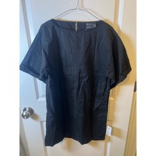 ASOS DESIGN Womens Shift Dress Short Sleeve Pockets Black Size 4 NWT