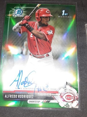 2017 Bowman Chrome Prospect Autographs Green Alfredo Rodriguez Auto 31/99 rare