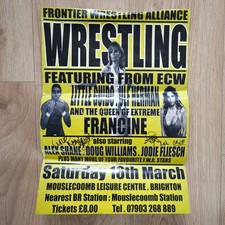 Original FWA British Wrestling Signed Poster WWE WWF